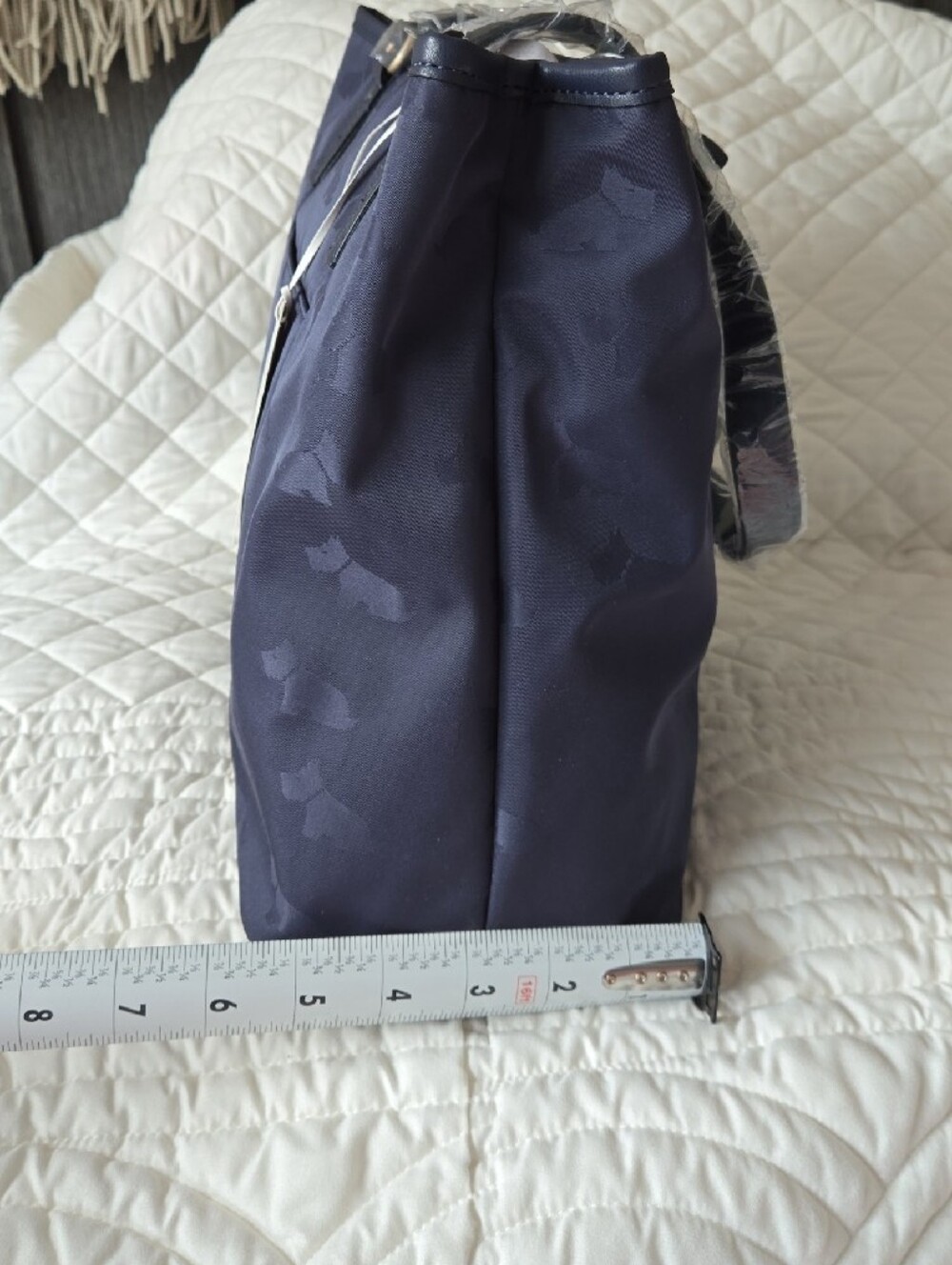 RADLEY LONDON Navy Scottie Jacquard Tote with Leather Trim - Picture 5 of 8
